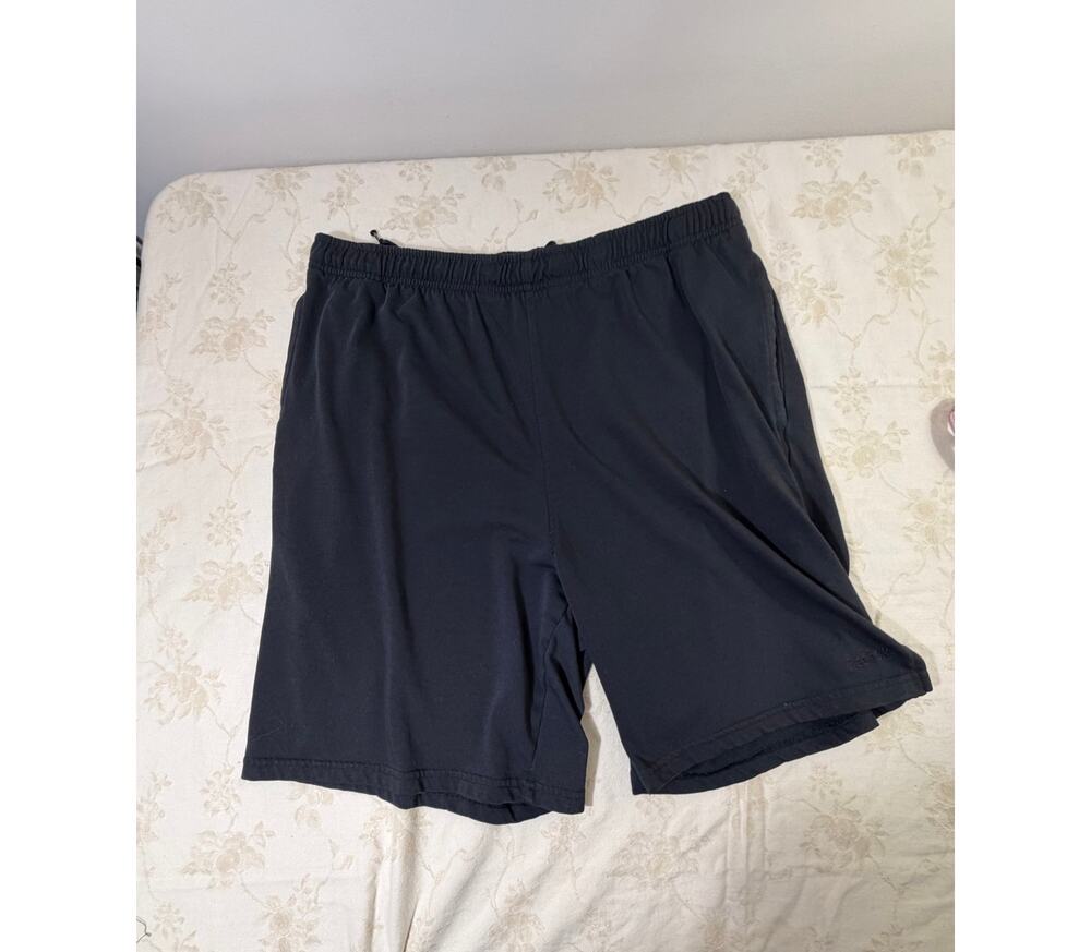 Reebok Men's Large Black Athletic Shorts Gym Running Workout Drawstring